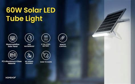 Homehop 60W Solar LED Tube Lights for Home Outdoor Indoor Garden ...