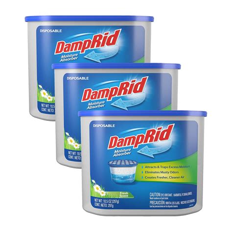 DampRid Fresh Scent Disposable Moisture Absorber Dehumidifier, White ...