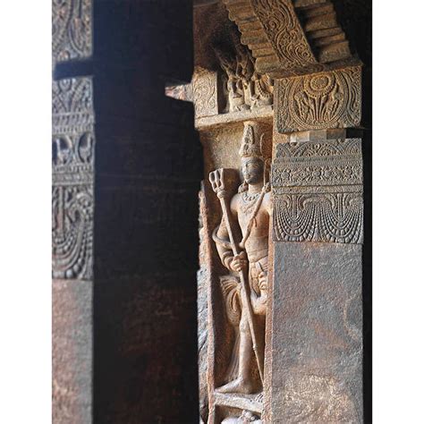 Badami Caves - Sculpture carved in stone. A Unesco World Heritage Site ...