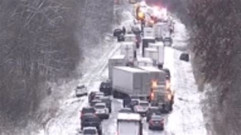 Icy roads cause 45-car pile-up on Indiana interstate