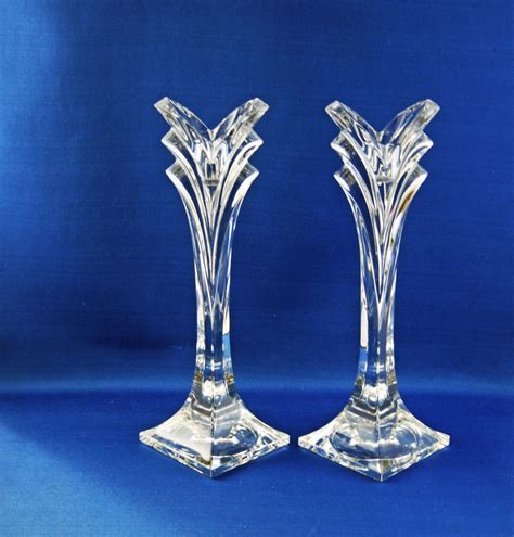 Vintage Mikasa Crystal Candle Holders / Vintage Art Deco Style Mikasa ...