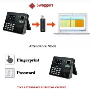 SWAGGERS Fingerprint Time Attendance Punching Machine with 500 user ...