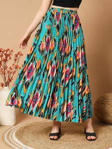 ZWERLON Floral Print Women A-line Green Skirt - Buy ZWERLON Floral ...