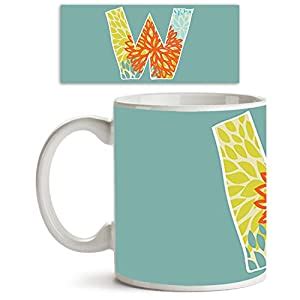 Buy ArtzFolio Floral Letter W | Ceramic Coffee Tea Mug Inside White ...