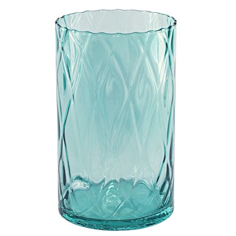 Lampion szklany Optyk 15 x 25 cm turkusowy - Leroy Merlin