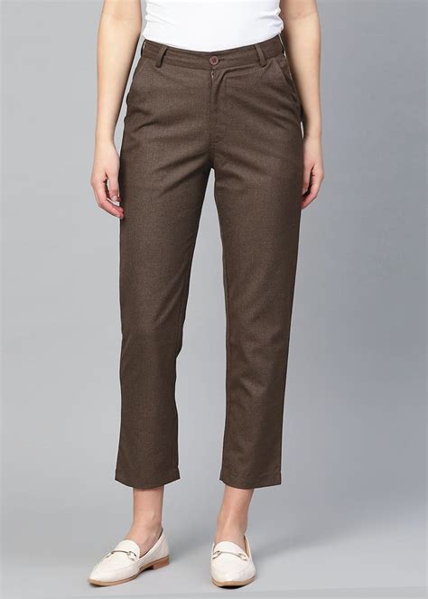 Get Tailored Fit Brown Trousers at ₹ 1899 | LBB Shop