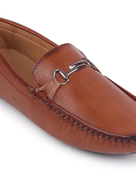 Buy Men Tan H& Stitched Buckle Loafer & Moccasin Driving Shoes