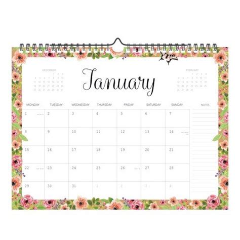 Chambers of Ink 2018 Premium Floral Monthly Appointment Wall Calendar ...