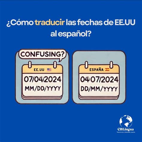 ¿Cómo traducir las fechas de Estados Unidos al español?
