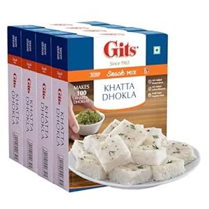 Gits Instant Khatta Dhokla Mix, Makes 40 Per Pack, Pure Veg, Instant ...