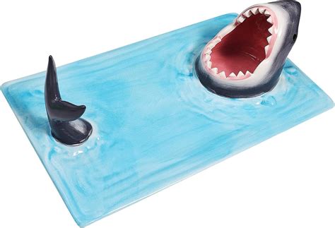 Amazon.com | Milgeol Shark Sushi Plate, Hand Painted Ceramic Sushi Boat ...