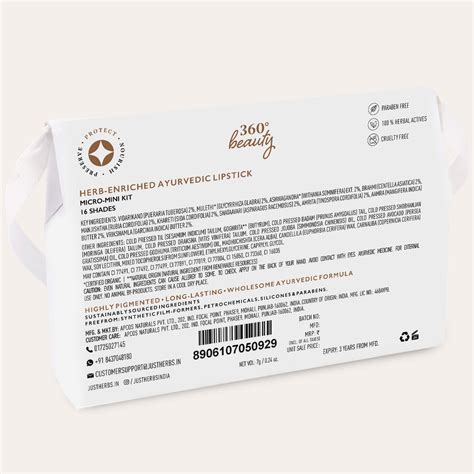 Just Herbs Ayurvedic 16 Shades Micro-Mini Lipsticks Kit