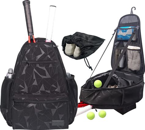 Amazon.co.jp: Lサイズ 拡張可能 プロフェッショナル テニスラケット バッグ スポーツ テニス バックパック 男女兼用 ラケット ...