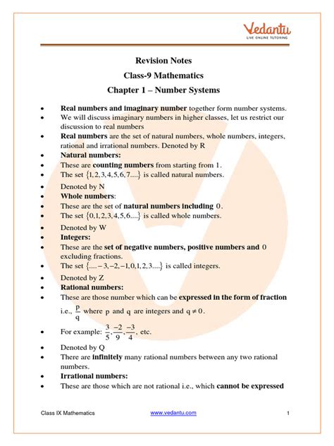 Number Systems Class 9 Notes 的图像结果