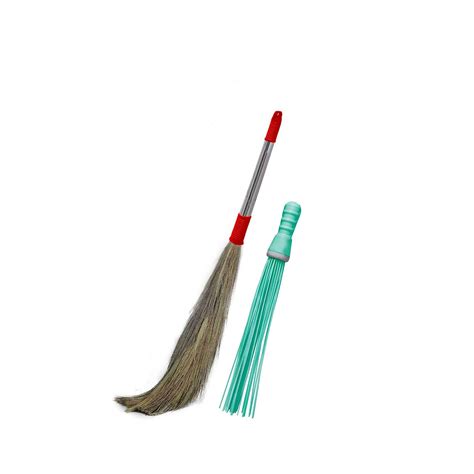 SIGNAMIO® Plastic Kharata Jadu+Stainless Steel Soft Grass Broom Combo ...