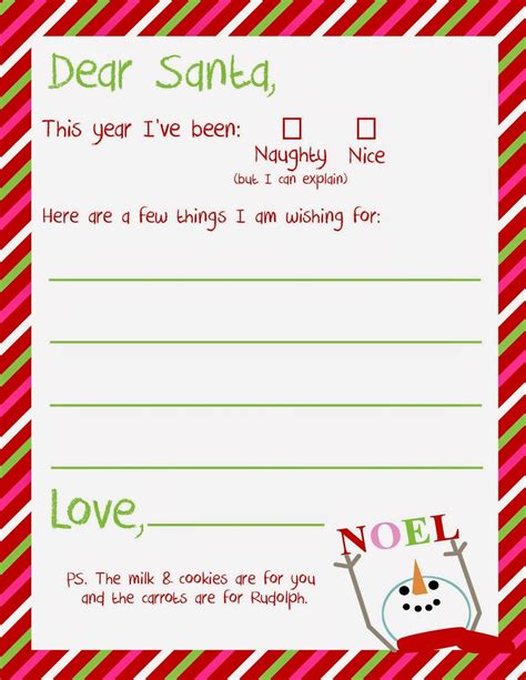 Santa Letter Printable Template