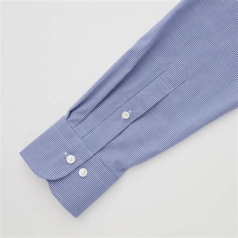 Uniqlo Easy Care Stretch Slim Fit Checked Shirt Semi Cutaway Collar ...
