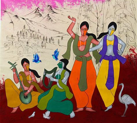 "Amity": Red Acrylic Painting (41x44) by Chetan Katigar – ArtZolo.com