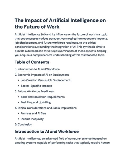 The Impact of AI on Future Work: Economic, Ethical & Workforce ...