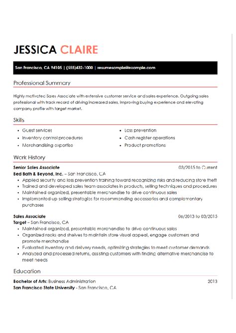 Sample Resume - JESSICA CLAIRE - Sales Associate CV - Studocu