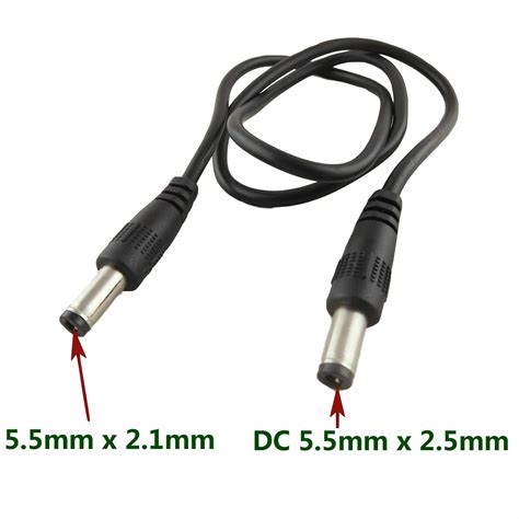 DC Power Plug 5.5 x 2.5mm Male To 5.5 x 2.1mm Male CCTV Adapter ...
