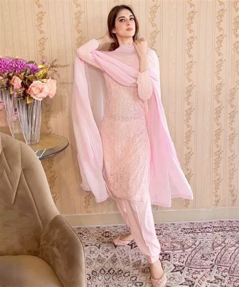 Pink Chikankari Georgette Salwar Suit