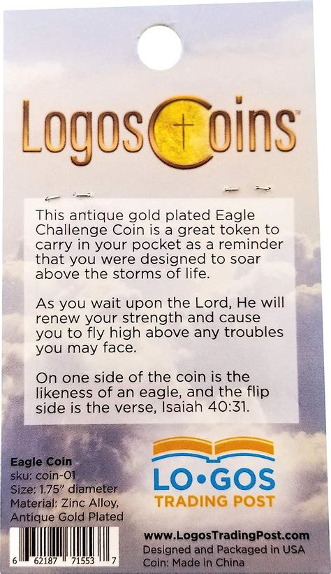 Buy Christian Eagle Challenge Coin, Antique Gold Plated, American Bald ...