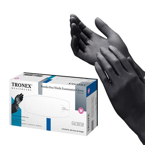 Tronex 9047 -Powder-Free Black Nitrile Textured Examination Glove ...