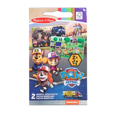 Paw Patrol Magnetic Take-Along Jigsaw Puzzles - Big Truck Pups, 15 ...
