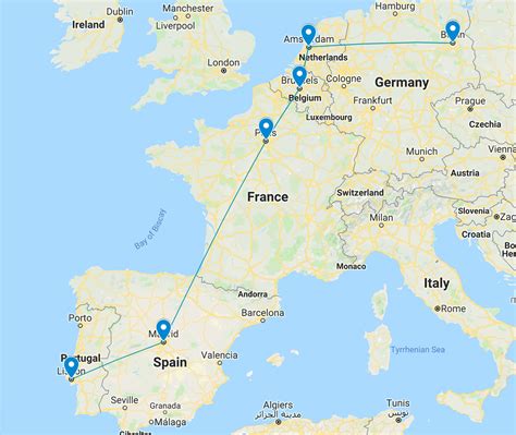 Europe Trip Map 的图像结果