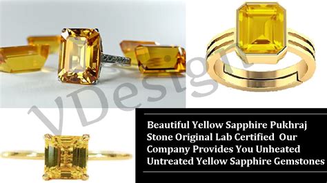 VDesign Pukhraj Stone Original Certified 6.25 Ratti 5.7 Carat Srilankan ...