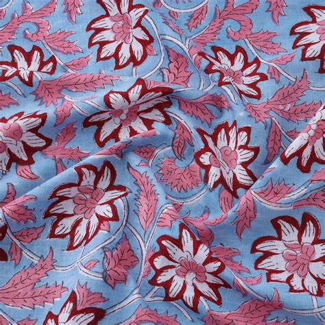 Sanganeri Block Print Fabric - Floral Rajasthani
