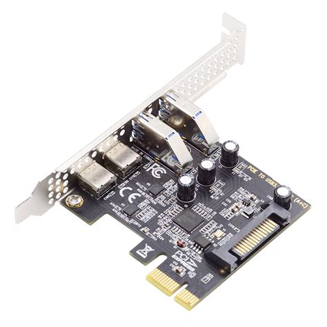 NFHK USB3.1 Gen1 5Gbps Dual Type-A & Type-C USB-C Female to PCI-E ...