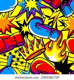 Cartoon Boxing Pattern 的图像结果