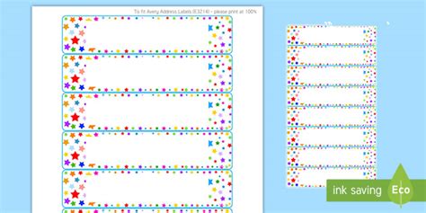 👉 Multicoloured Stars Editable Gratnell Tray Labels - label