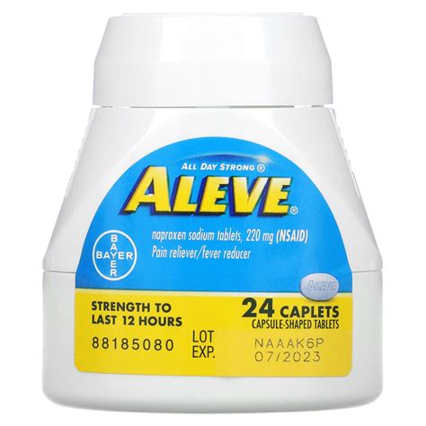 Aleve, Naproxen Sodium Tablets, 220 mg, 24 Caplets