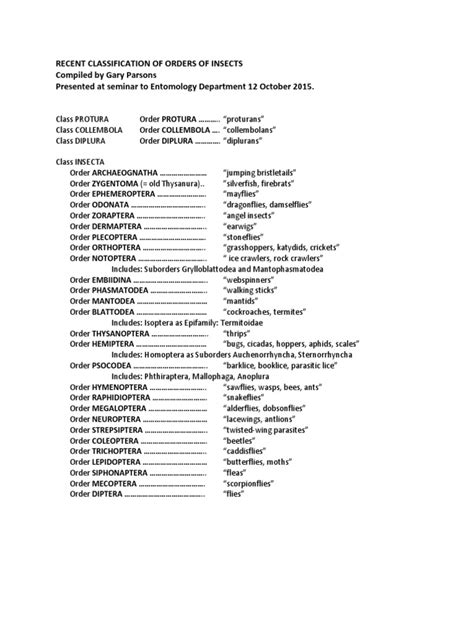 Insect Order Classification Chart 的图像结果