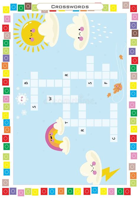 Educational Crossword Puzzles Collection for Kids Stock Illustration ...