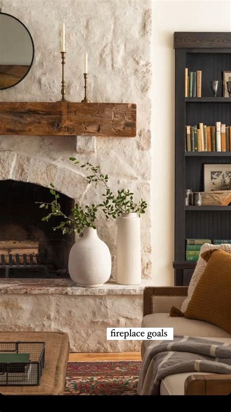 Lava rock painted fireplace – Artofit