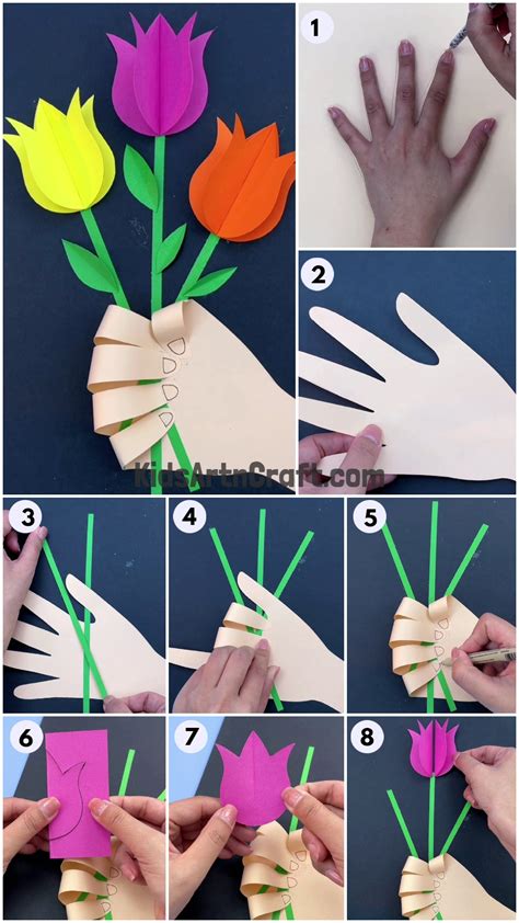 Handprint Flower Bouquet Craft for Mother's Day - Kids Art & Craft