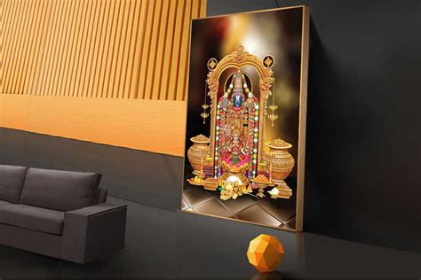 Tirupati Balaji Canvas Painting with lakshmi mata