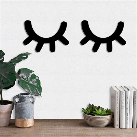 Art Street Sleepy Eyes Wall Decor for Infant Nursery Baby Room MDF Pla ...