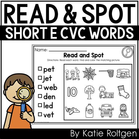 Read and Spot {Short E CVC Words} - Katie Roltgen Teaching