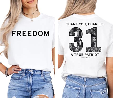 Amazon.com: Charlie Kirk Freedom 31 Shirt, Freedom Tee, Justice For ...