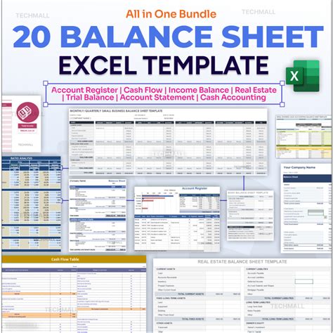 Jual 20 Excel Balance Sheet Excel Templates Pack – Perfect for Personal ...