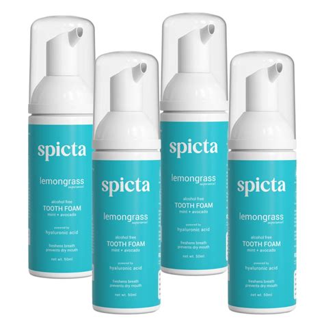 Buy Spicta Lemongrass Mint Tooth Foam 50ml (Pack of 4)| Alcohol Free ...