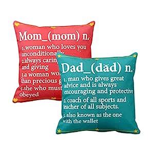 Buy YaYa cafe for Parents, Definition of Mom Dad Cushion Covers 12X12 ...
