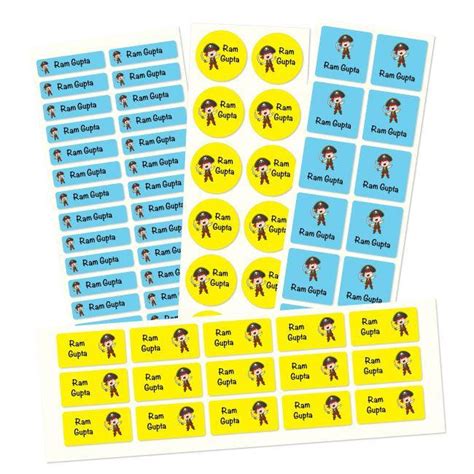 One Eyed Pirate Stickers | Personalised Name Labels | Waterproof & Non ...