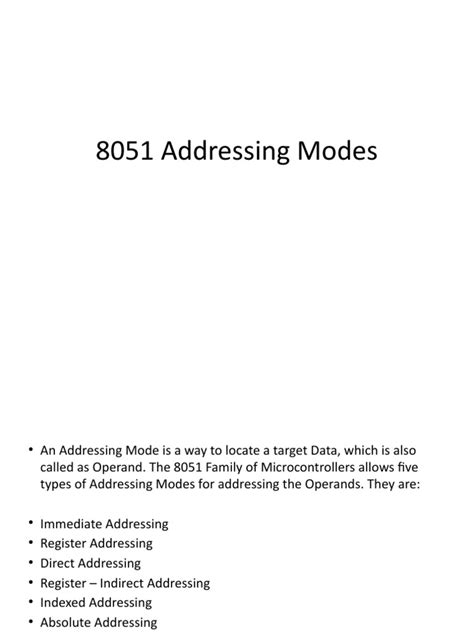 Image result for Addressing Modes of 8051 Microcontroller