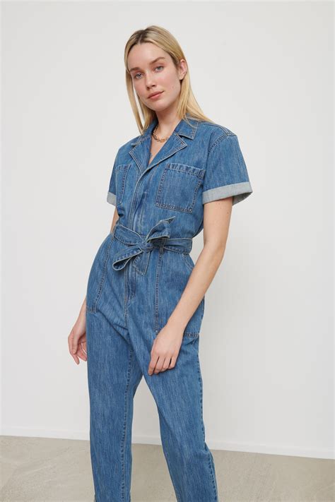 Womens Short Denim Jumpsuit at Harold Cheever blog